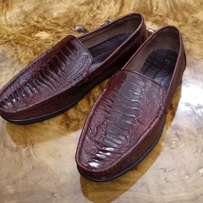 Giày Lười Da Chân Đà Điểu Nâu ĐGL6