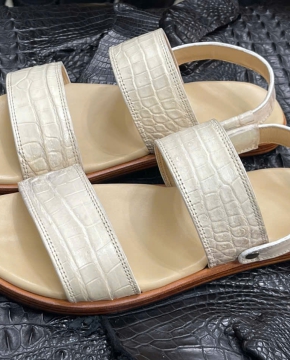 Sandal da cá sấu nữ Lecosto 