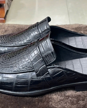 Giày sục da cá sấu nam Lecosto