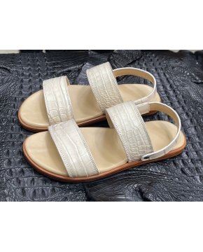 Sandal da cá sấu nữ Lecosto 