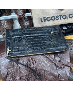 Túi cầm tay cho nam da cá sấu thật