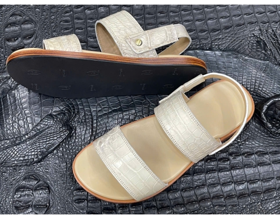 Sandal da cá sấu nữ Lecosto 