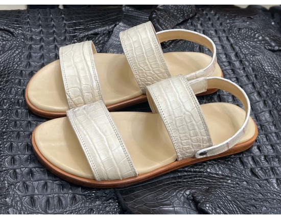 Sandal da cá sấu nữ Lecosto 