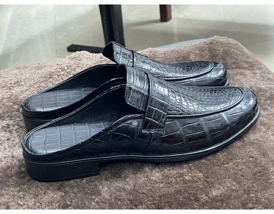 Giày sục da cá sấu nam Lecosto