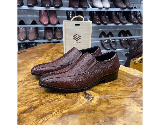 Giày Tây LB Chân Đà Điểu Nâu