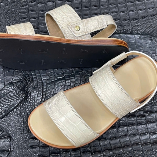 Sandal da cá sấu nữ Lecosto 