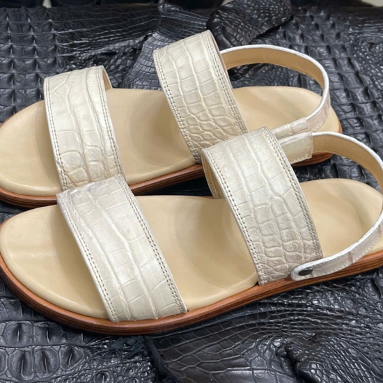 Sandal da cá sấu nữ Lecosto 