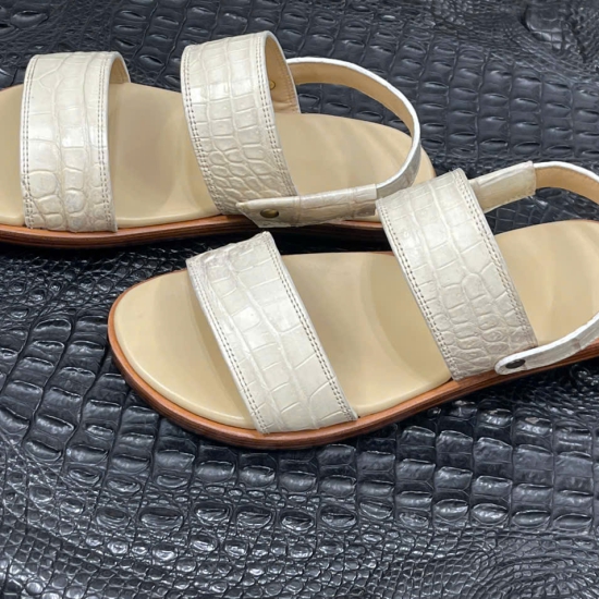 Sandal da cá sấu nữ Lecosto 