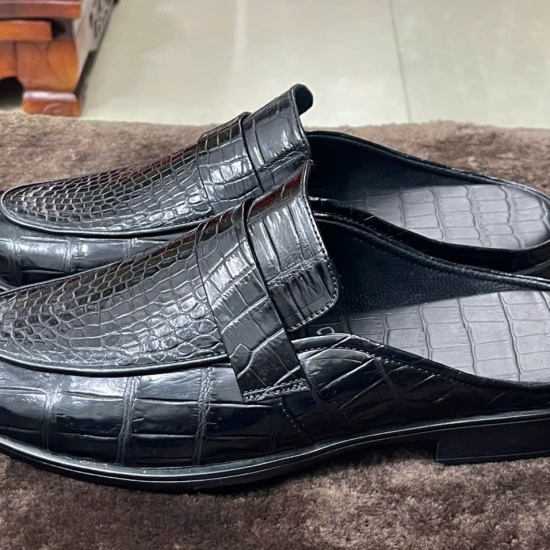 Giày sục da bụng cá sấu