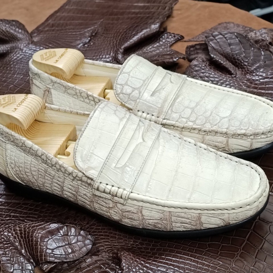 Giày lười da cá sấu Himalaya