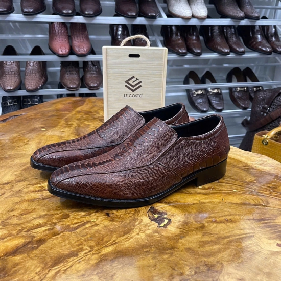 Giày Tây LB Chân Đà Điểu Nâu