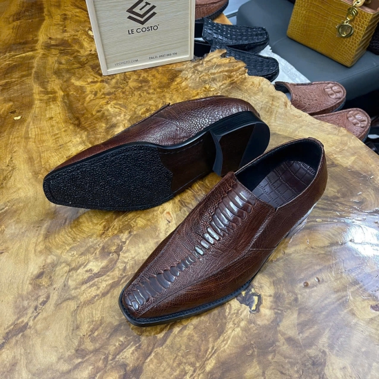 Giày Tây LB Chân Đà Điểu Nâu